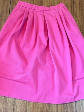 Vintage High-Waist Pleated Pink Women's Skirt 10 80’s
